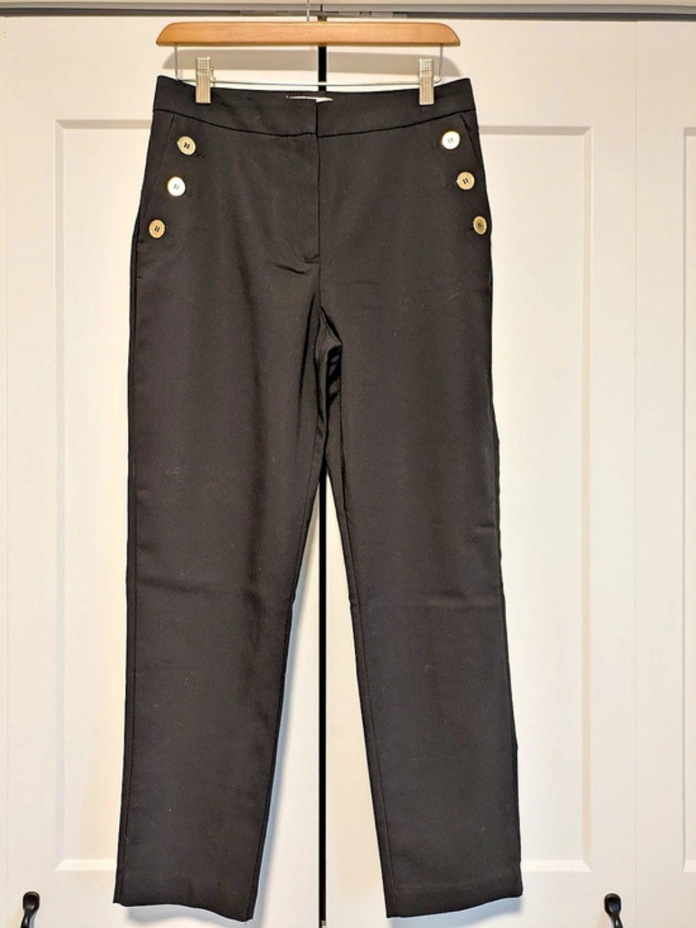 MNG Straight Leg Trousers in Black Size 38